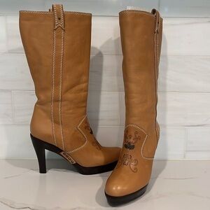 Isabella Fiore Tan Heeled Boots